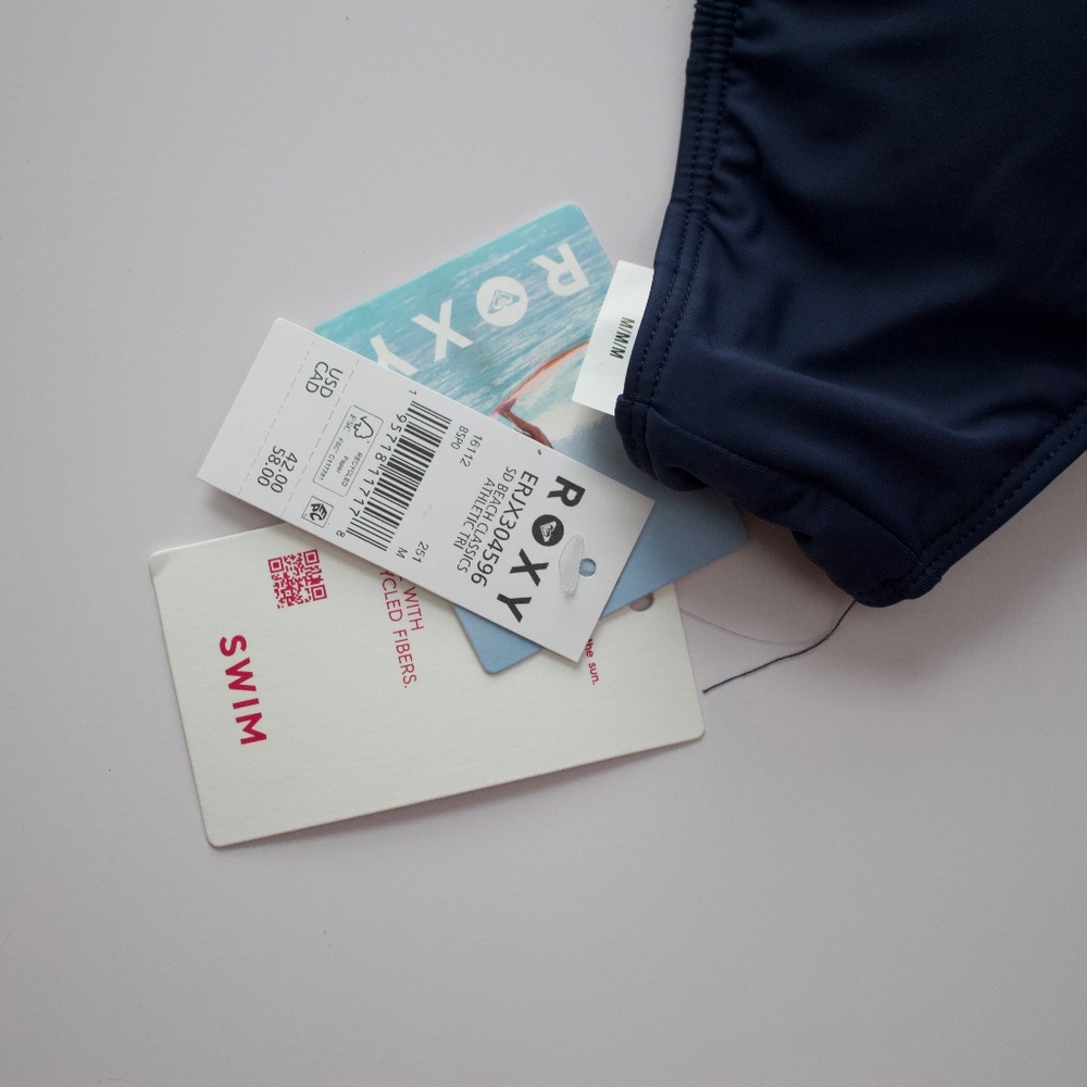 Roxy Swim SD Beach Classics Athletic Triangle Bikini Top Blue - Picture 4 of 7